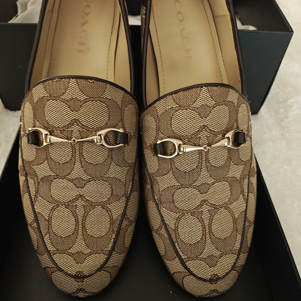 Coach Brown Loafers with Gold Accents